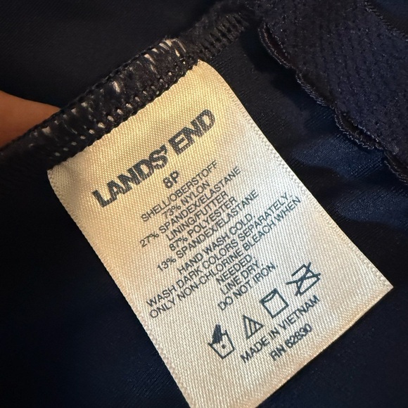 Lands’ End One piece tropical floral full bottom red-orange UV Swimsuit 8P - Picture 5 of 11